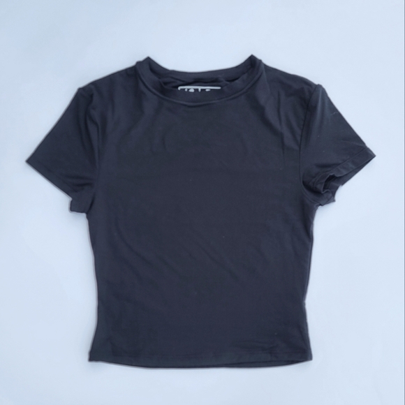 Pedigree ButterSoft Baby Tee Crop Top | Black - Picture 2 of 10